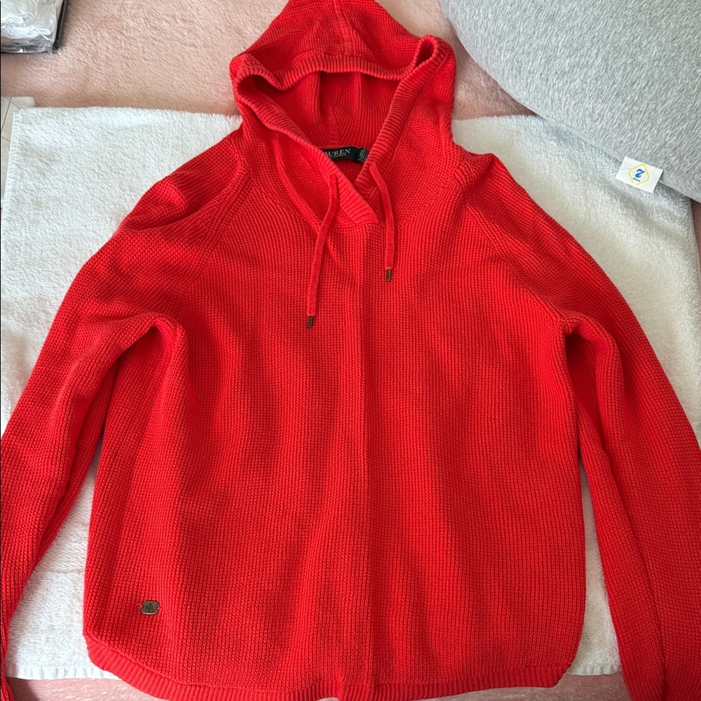 Ralph Lauren Vibrant Red Women's Hooded Sweater